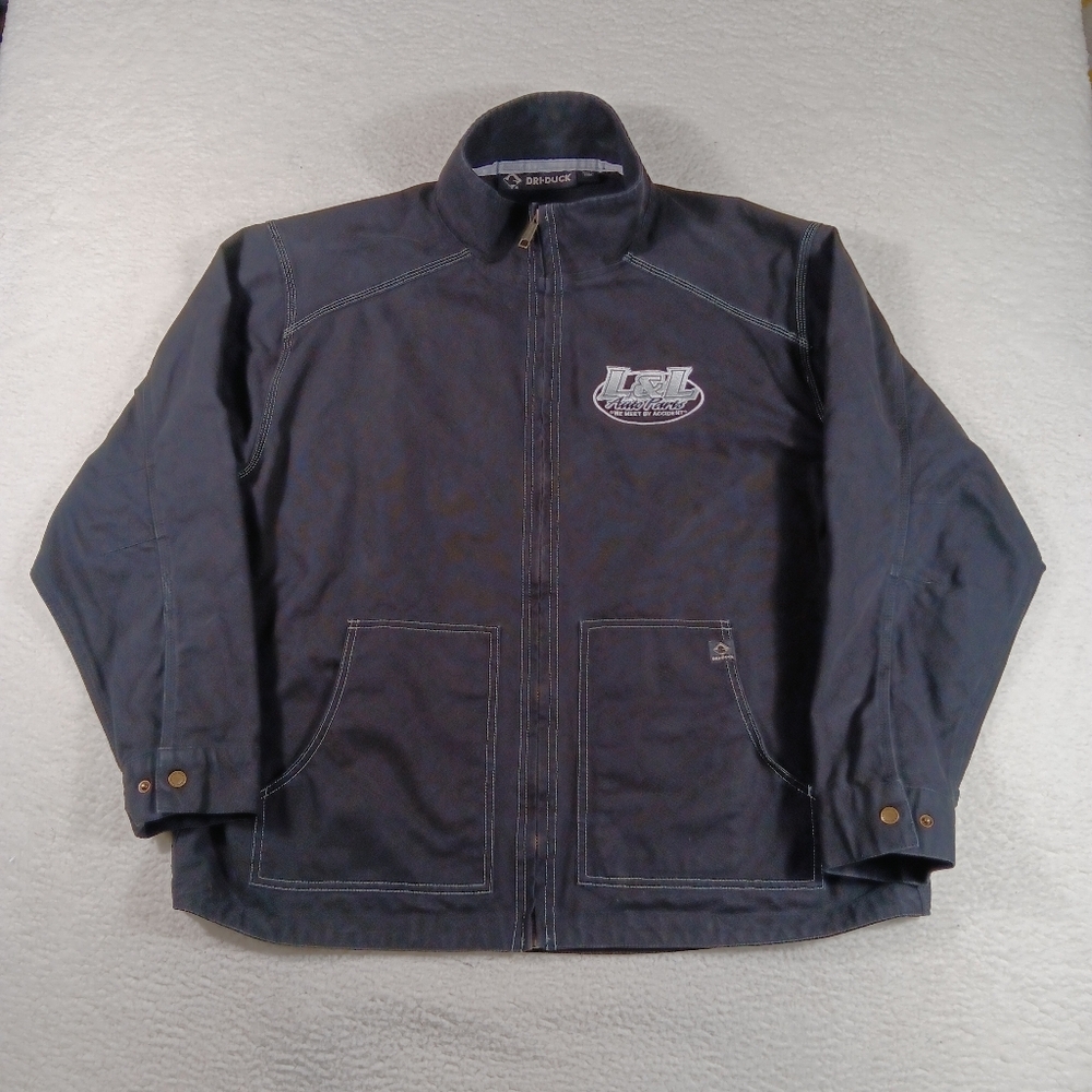 Dri-Duck Jacket Mens 2XL Black Canvas Outdoor Workwear Rancher Western Mechanic